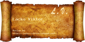 Lacko Viktor névjegykártya